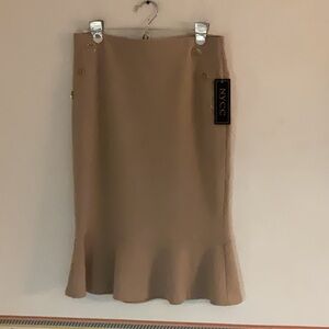 Sale! New York Clothing Co. Midi Skirt with Flare, Size S, Beige/Tan, NWT